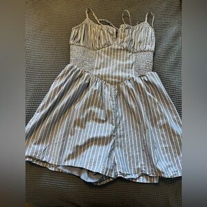 American Eagle Outfitters Blue and White Striped Romper